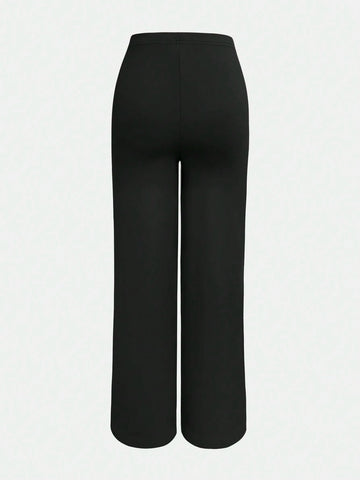 Women's Fashion High Waist Straight Leg Pants