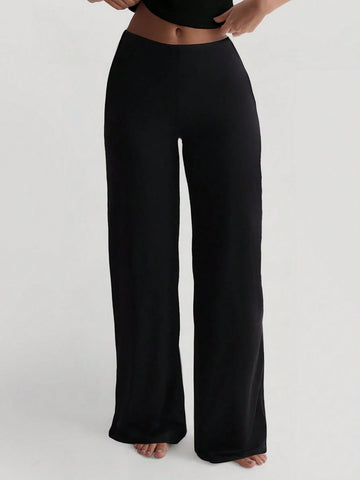 Women's Fashion High Waist Straight Leg Pants