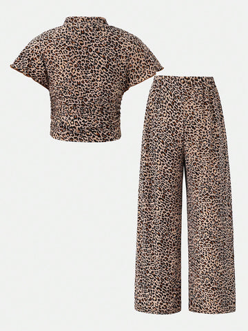Textured Knit Side Ruched Mock Neck Snug Fit Top And Wide Leg Pant