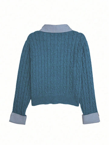 Fashionable Blogger-Inspired 2 In 1 Patchwork Knit Cropped Cardigan