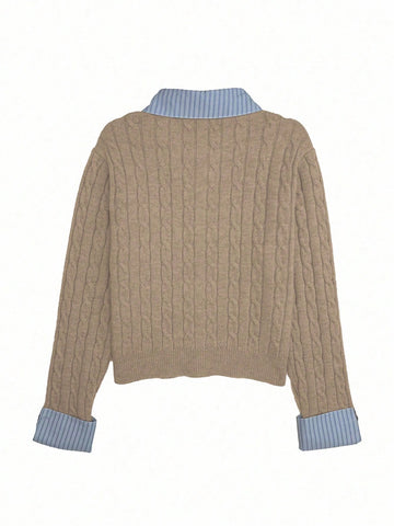 Fashionable Blogger-Inspired 2 In 1 Patchwork Knit Cropped Cardigan