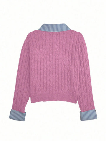 Fashionable Blogger-Inspired 2 In 1 Patchwork Knit Cropped Cardigan