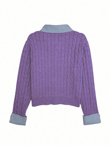 Fashionable Blogger-Inspired 2 In 1 Patchwork Knit Cropped Cardigan