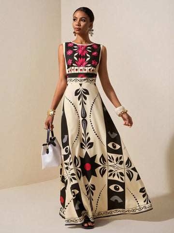 Abstract Print Dress
