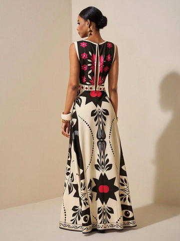Abstract Print Dress