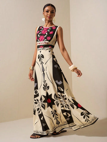 Abstract Print Dress