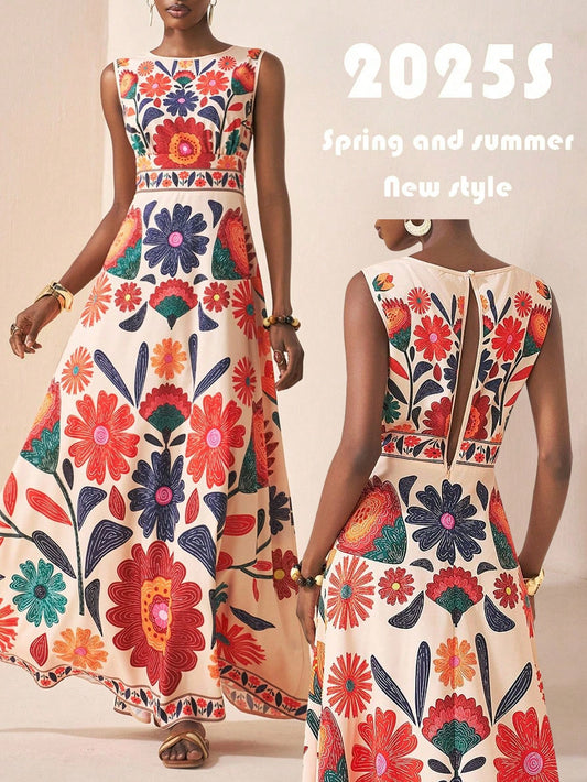 Abstract Print Dress