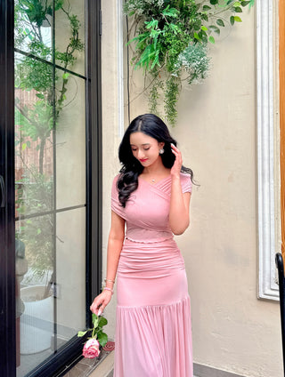 Asymmetrical top & skirt set