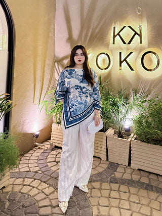 Batwing Sleeve Asymmetrical Hem Top