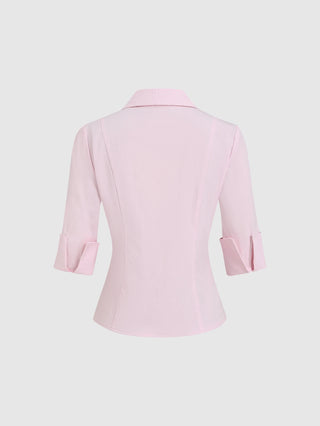 Short Sleeve V-Neck Blouse