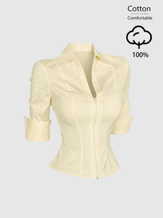 Short Sleeve V-Neck Blouse