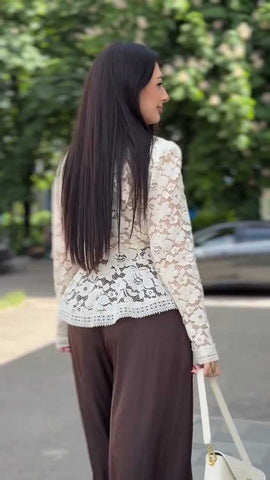 Elegant Semi-Sheer Lace Blouse