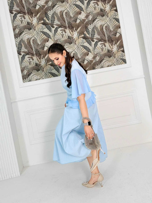 Round Neck Cinched waist dress