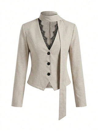 Lace Trim Blazer