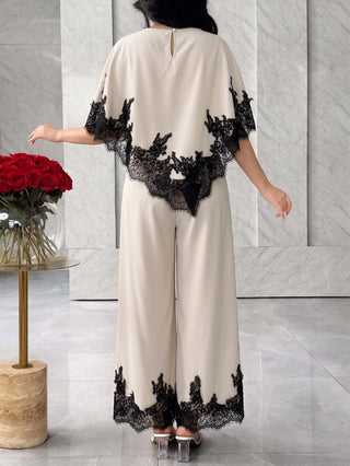 Asymmetric Hem Blouse And Wide Leg Pants