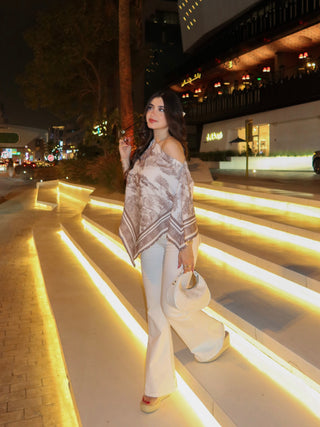 Batwing Sleeve Asymmetrical Hem Top
