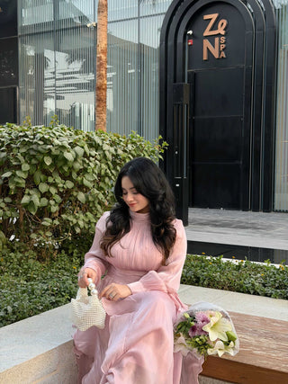 Long sleeves flared dress