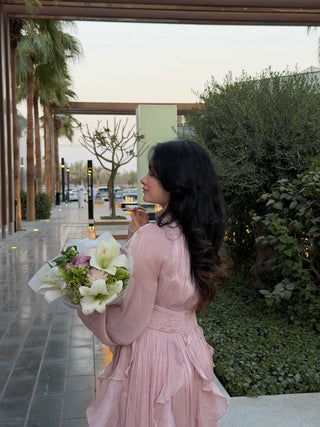 Long sleeves flared dress