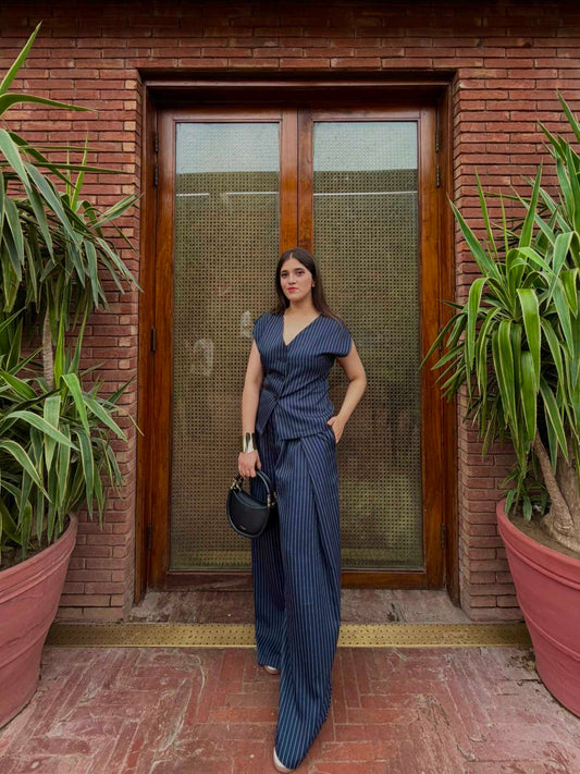 Venck top & pleated wide leg pants