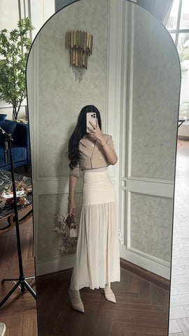 Beautiful cross top & ruched skirt