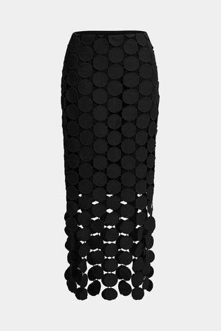 Solid Fringe Cut Out Skirt