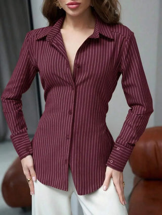 Fashionable Polyester Striped Shirt