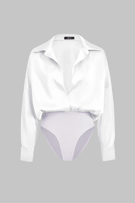 Patchwork Satin Bodysuit