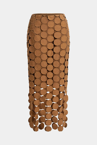 Solid Fringe Cut Out Skirt