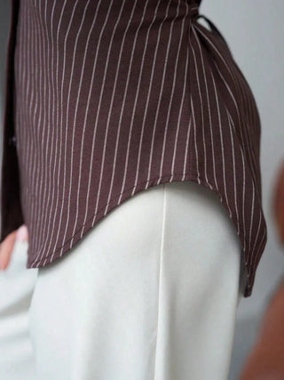 Fashionable Polyester Striped Shirt
