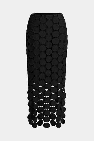 Solid Fringe Cut Out Skirt