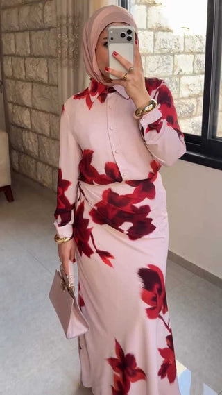 Printed Shirt with Maxi skirt