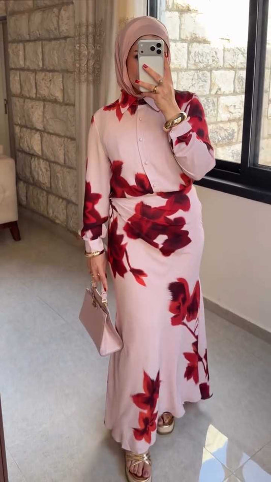 Printed Shirt with Maxi skirt