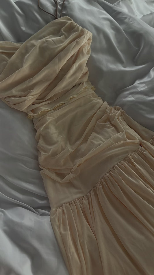Beautiful cross top & ruched skirt