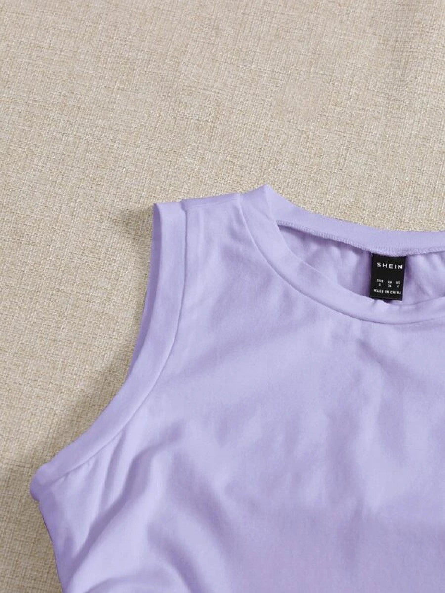 Drawstring Ruched Side Crop Tank Top