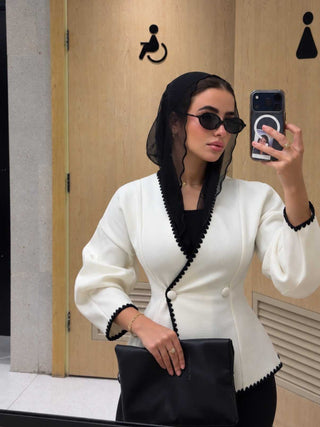 Embroidered Double breasted jacket