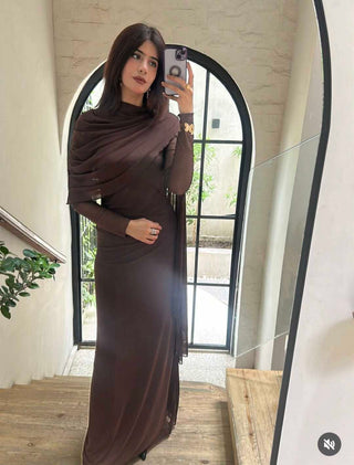 Elegant draped long maxi dress