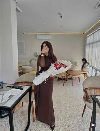 Elegant draped long maxi dress