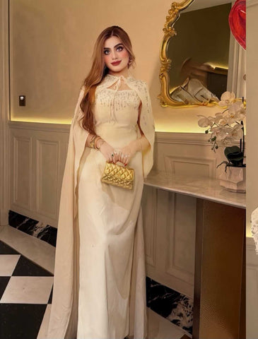 2pc Long Beaded Dress