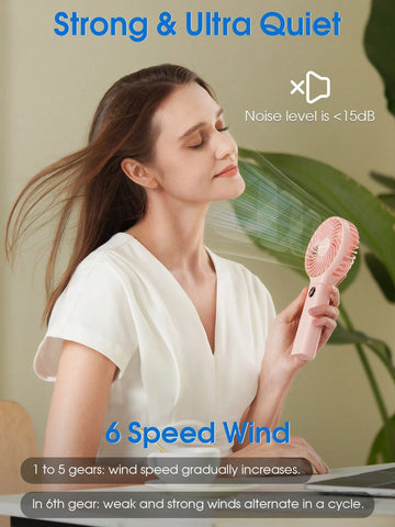 Handheld Fan Portable Fan, 6-Speed Fan, LED Display Screen