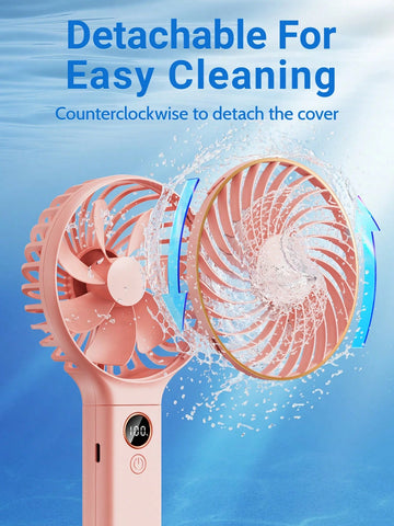 Handheld Fan Portable Fan, 6-Speed Fan, LED Display Screen