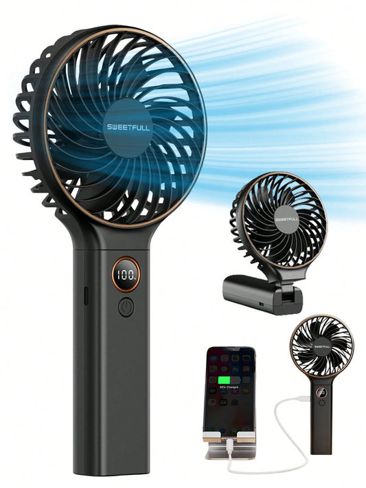 Handheld Fan Portable Fan, 6-Speed Fan, LED Display Screen