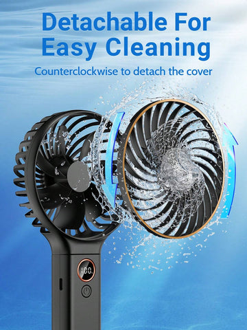 Handheld Fan Portable Fan, 6-Speed Fan, LED Display Screen