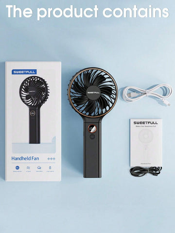 Handheld Fan Portable Fan, 6-Speed Fan, LED Display Screen