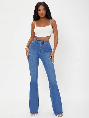 SXY Curvy High Waist Flare Leg Jeans