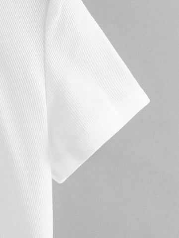 Solid Rib-knit Crop Top
