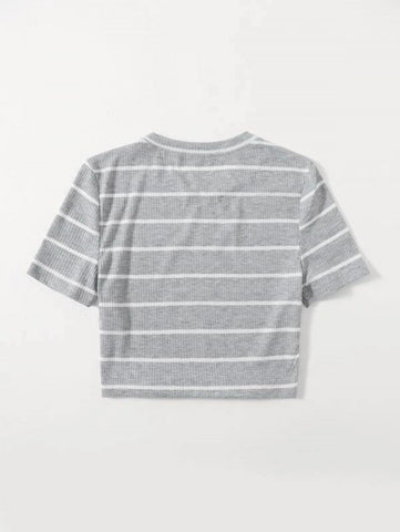 Striped Rib-knit Tee