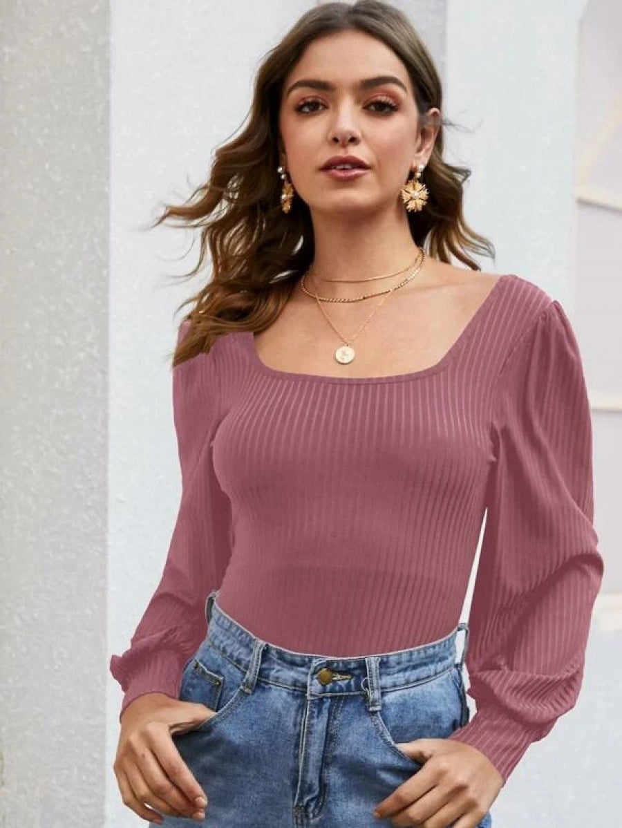 Scoop Neck Bishop Sleeve Tee