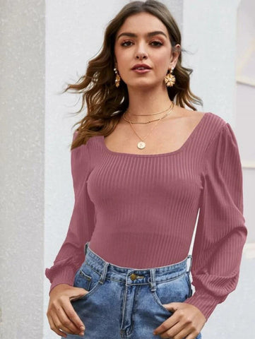 Scoop Neck Bishop Sleeve Tee