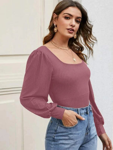 Scoop Neck Bishop Sleeve Tee