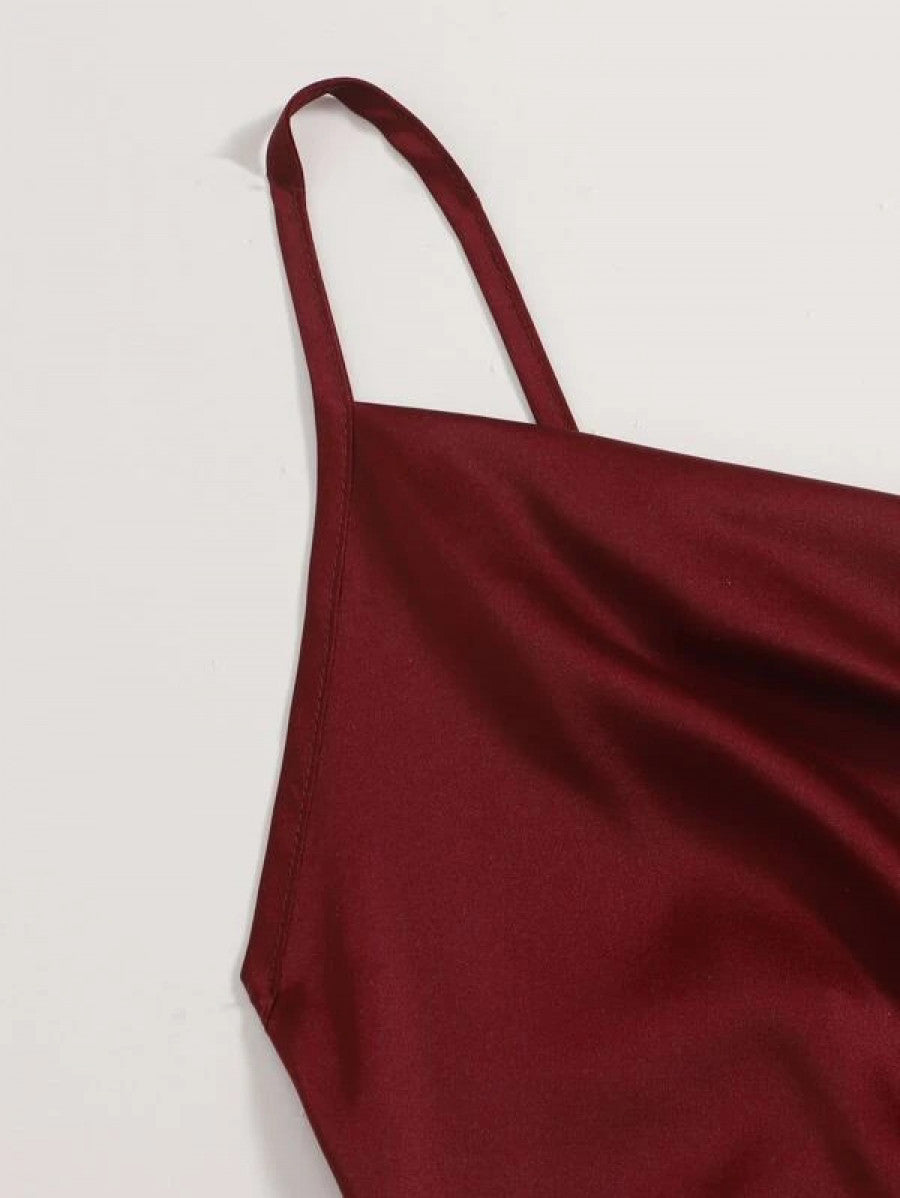 Tie Back Crop Cami Satin Top